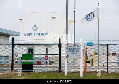 Ein Logo Zeichen außerhalb einer Einrichtung Colonial Pipeline Company in Baltimore, Maryland am 11. Dezember 2016. Stockfoto