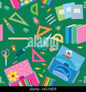 Zurück zu Schule Symbole Bildung nahtlose Muster Stock Vektor
