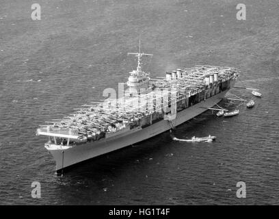 Die USS Ranger (CV-4) war der erste eigens gebaute Flugzeugträger der US Navy, der am 8. Mai 1938 für Marineübungen, Flugoperationen und Flottenmanöver aktiv war. Stockfoto
