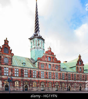 Bild der historischen Börse in Kopenhagen, Dänemark. Stockfoto