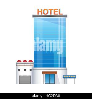 5-Sterne Hotel Gebäude 3d Symbol Stock Vektor