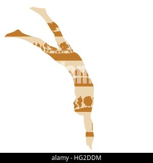 Schwimmer starten Vektor Hintergrund Konzept made Wald Bäume Fragmente isoliert auf weiss Stock Vektor