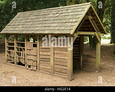 Waldland Kinderspielhaus, Westonbirt Arboretum, Gloucestershire, England, UK. Stockfoto