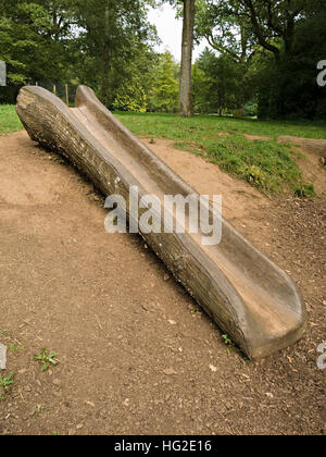 Ausgehöhlten Baumstamm Stück Folie, Westonbirt Arboretum, Gloucestershire, England, UK. Stockfoto