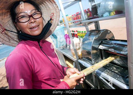 Zuckerrohr-Saft Hersteller Duong Dong Phu Quoc Insel Vietnam Stockfoto