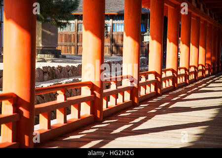 Detail der Itsukushima-Schrein auf der Insel Miyajima, Japan Stockfoto