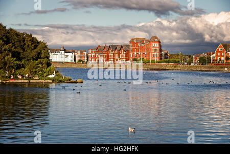 Marine-See im Abendlicht, Southport, Lancashire, England, UK. Stockfoto