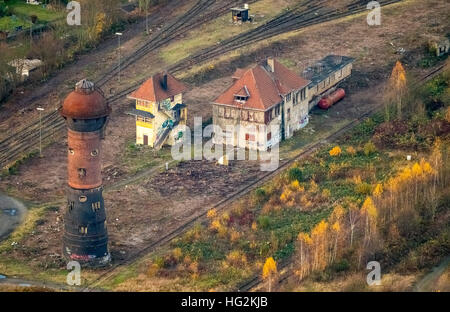 Luftaufnahme, alten Wasserturm Duisburg Bissingheim Duisburg Wedau Bissingheim, Duisburg, Ruhr Aeria, Nordrhein-Westfalen, Stockfoto