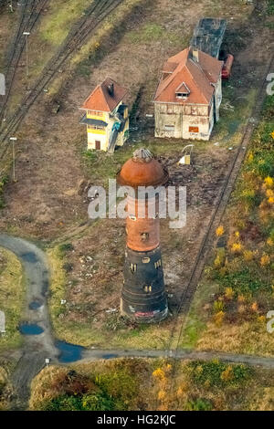 Luftaufnahme, alten Wasserturm Duisburg Bissingheim Duisburg Wedau Bissingheim, Duisburg, Ruhr Aeria, Nordrhein-Westfalen, Stockfoto