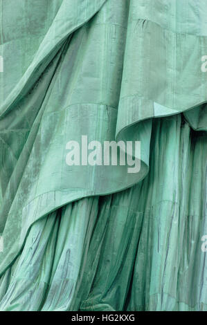 Nahaufnahme, unteren Abschnitt Robe der Freiheitsstatue auf Liberty Island, New York City, USA. Stockfoto