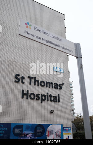 St. Thomas Hospital London plus melden für Florence Nightingale museum Stockfoto