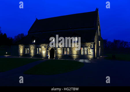 Oakham Castle in der Nacht, Marktgemeinde Oakham, Rutland County, England, Großbritannien; UK Stockfoto