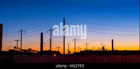 Urbane Stadt Sunrise Panorama, Philadelphia, USA Stockfoto