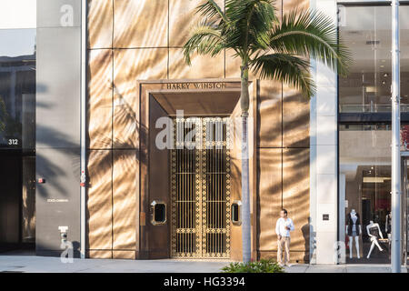 Rodeo Drive in Beverly Hills, Los Angeles,L.A.California,U.S.A.,California,U.S.A.,United Staaten von Amerika, Palme, exklusive, Stockfoto