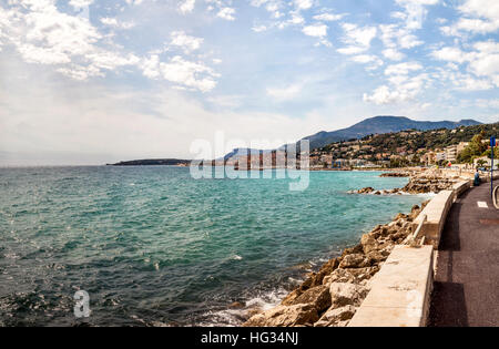 Blick zur Stadt Menton an der Côte d ' Azur, Cote d ' Azur, Frankreich Stockfoto