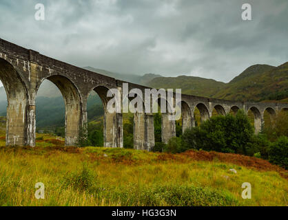 Germany/Deutschland, Highlands, Blick auf das Glenfinnan-Viadukt. Stockfoto