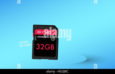 SD Karte Micro SD-Karte und USB-Stick mit einem Schutzschild Antivirus-computer Stock Vektor