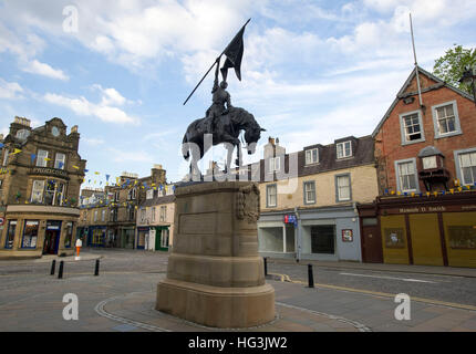 1514-Denkmal, Hawick, Roxburghshire, Scotland, UK, wissen möglichst lokal "The Horse" Stockfoto