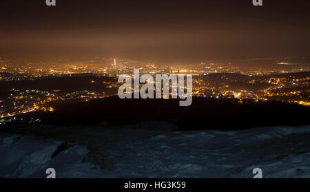 Iasi Stadt Skyline bei Nacht, Rumänien Stockfoto