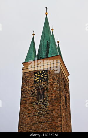 Turm des Heiligen Geistes in Telc, Tschechische Republik Stockfoto