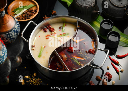 doppelte Aroma Hotpot Stockfoto