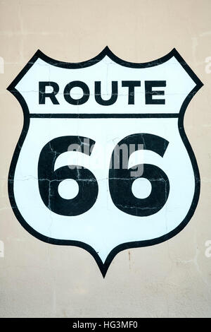 Route 66 Schild, Route 66, Santa Rosa, New Mexico, USA Stockfoto