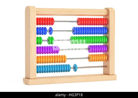 Spielzeug Abakus, 3D-Rendering isolierten auf weißen Hintergrund Stockfoto