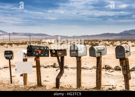 Alte US-Mailboxen auf Route 66 Stockfoto