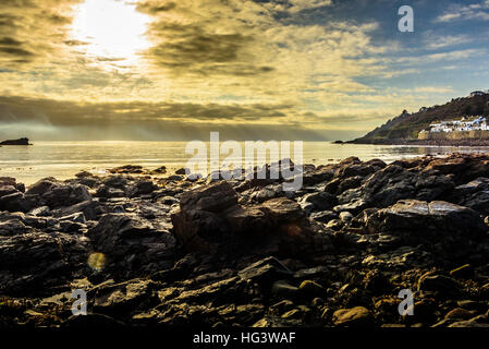 Morgensonne in Mousehole Stockfoto