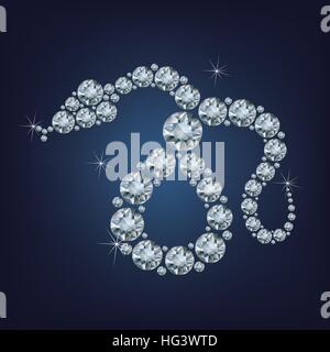 Frohes neues Jahr 2025 kreative Grußkarte mit Schlange gebildet eine Menge Diamanten Stock Vektor