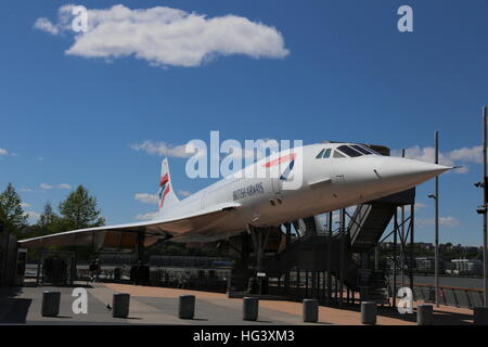 Concorde Überschall-Jet auf der USS Intrepid Sea, Air & Raumfahrtmuseum Stockfoto