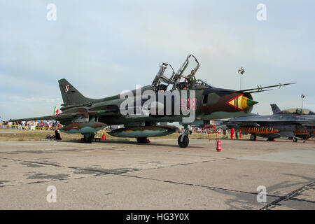 Die polnische Luftwaffe Sukhoi SU-22 fitter Bomber Jet Stockfoto