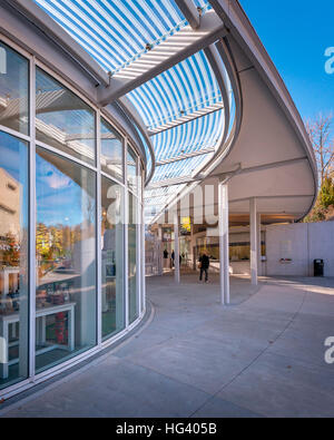 Außenansicht der Brooklyn Botanic Garden Visitor Center in New York Architekten von Weiss Manfredi. Stockfoto