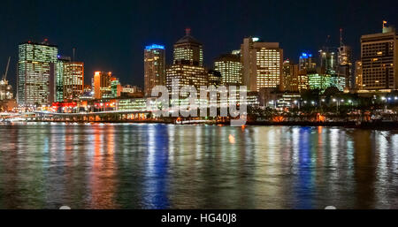 Brisbane, Australien, Skyline bei Nacht Stockfoto
