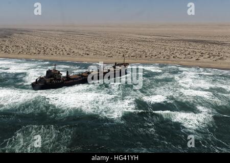 Schiffswrack an der Skelettküste Stockfoto