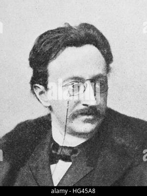 Max Halbe, war 4. November 1865 - 30. November 1944, deutscher Dramatiker und Hauptexponent des Naturalismus, Reproduktion eines Fotos aus dem Jahr 1895, digital verbessert Stockfoto