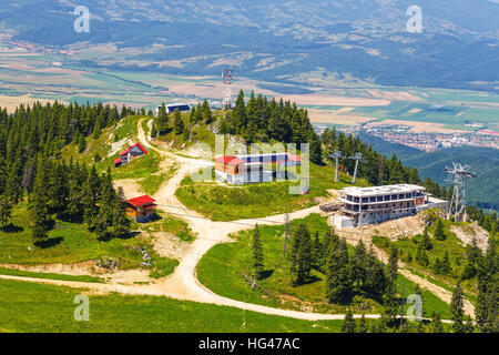 Blick vom Postavarul-massiv, Poiana Brasov, Rumänien Stockfoto