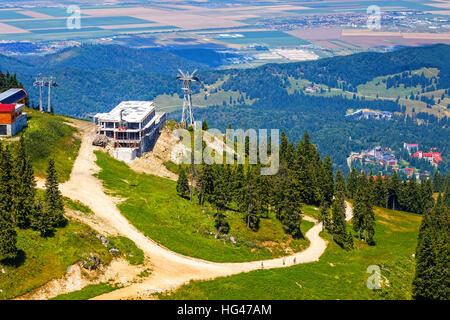 Blick vom Postavarul-massiv, Poiana Brasov, Rumänien Stockfoto