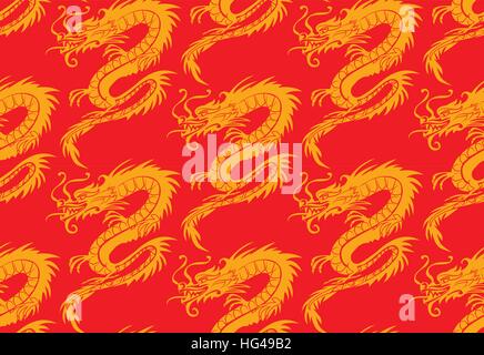 nahtlose Drachen Muster Stock Vektor