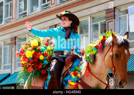 Portland, Oregon, USA - 7. Juni 2014: Clackamas Kirmes & Canby Rodeo in große floral Parade durch die Innenstadt von Portland. Stockfoto