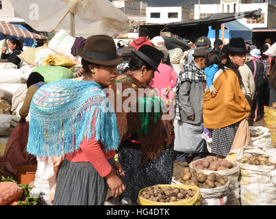 Donnerstag Märkte, Saquisili, Ecuador, Südamerika Stockfoto