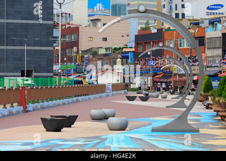 Waterfront Promenade, Nampo District, Busan, Südkorea, Asien Stockfoto