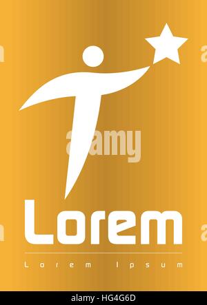 Sterne Person-Logo-Konzept-Design Stock Vektor