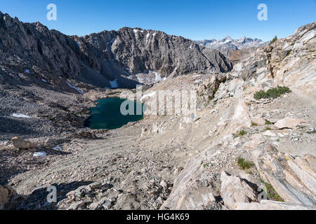 Abstieg vom Glen Pass, Kings Canyon Nationalpark, Kalifornien, Vereinigte Staaten von Amerika, Nordamerika Stockfoto