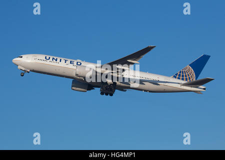 United Airlines Boeing 777 Flugzeuge Stockfoto