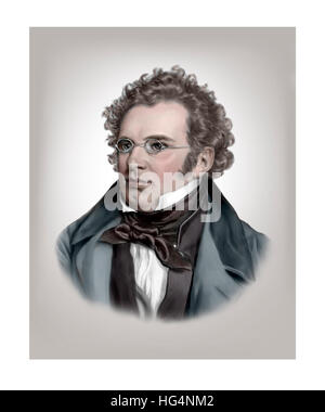 Franz Schubert, 1797-1828, Komponist Stockfoto