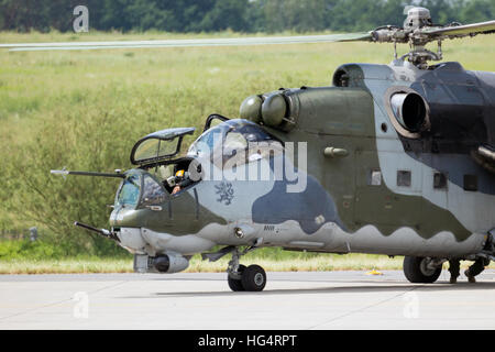 Tschechische Luftwaffe Mi-24 Hind Kampfhubschrauber Stockfoto