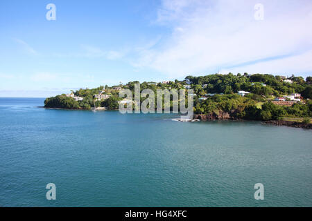 Wunderschöne Küstenlandschaft der Castries, St. Lucia, Karibik. Stockfoto