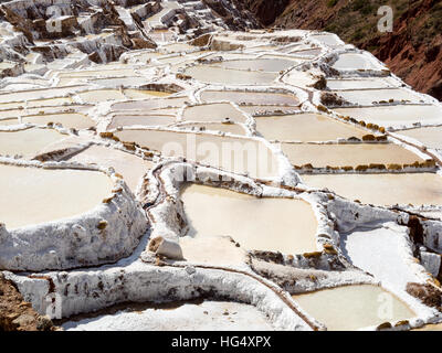 Marasal Salzbergwerk bei Maras, Heiliges Tal, Peru Stockfoto