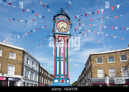 Sheerness Uhrturm, High Street, Sheerness, Isle of Sheppey in Kent, England, Vereinigtes Königreich Stockfoto